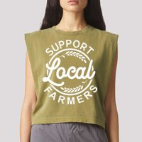 Support Your Local Farmer Grain Garment-Dyed Women's Muscle Tee