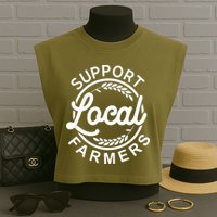 Support Your Local Farmer Grain Garment-Dyed Women's Muscle Tee