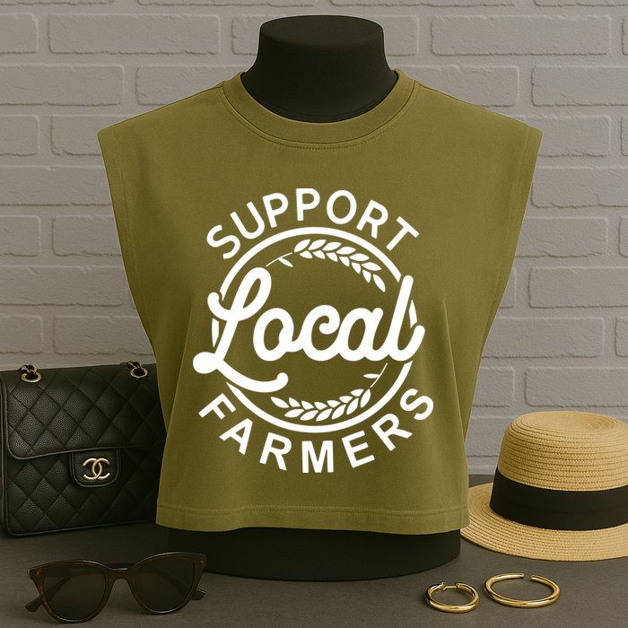 Support Your Local Farmer Grain Garment-Dyed Women's Muscle Tee