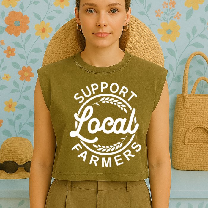 Support Your Local Farmer Grain Garment-Dyed Women's Muscle Tee