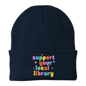 Support Your Local Library Book Reader Lover Bookworm Knit Cap Winter Beanie