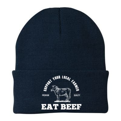 Support Your Local Farmer Eat Beef Farm Farming Gift Beanie