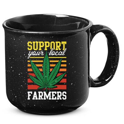 Support Your Local Farmers Cannabis Leaf Weed THC Marijuana 15oz Campfire Ceramic Mug