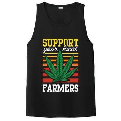 Support Your Local Farmers Cannabis Leaf Weed THC Marijuana PosiCharge Competitor Tank