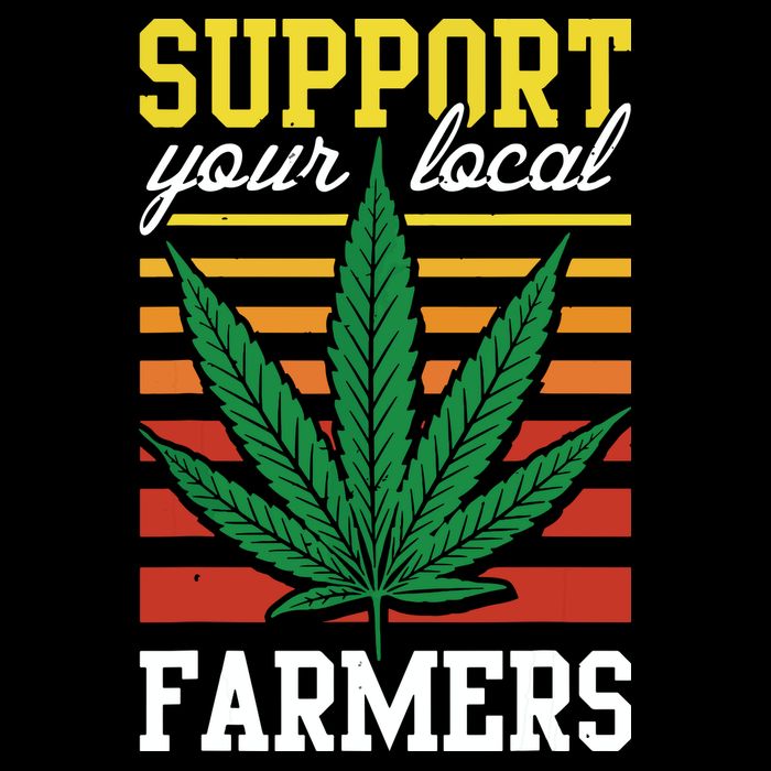 Support Your Local Farmers Cannabis Leaf Weed THC Marijuana Cropped Pullover Crew