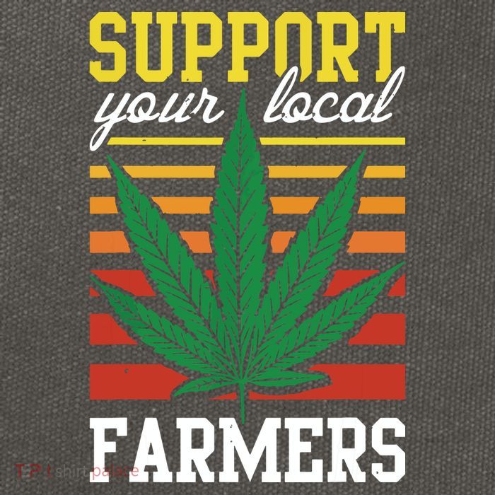 Support Your Local Farmers Cannabis Leaf Weed THC Marijuana Cotton Canvas Backpack