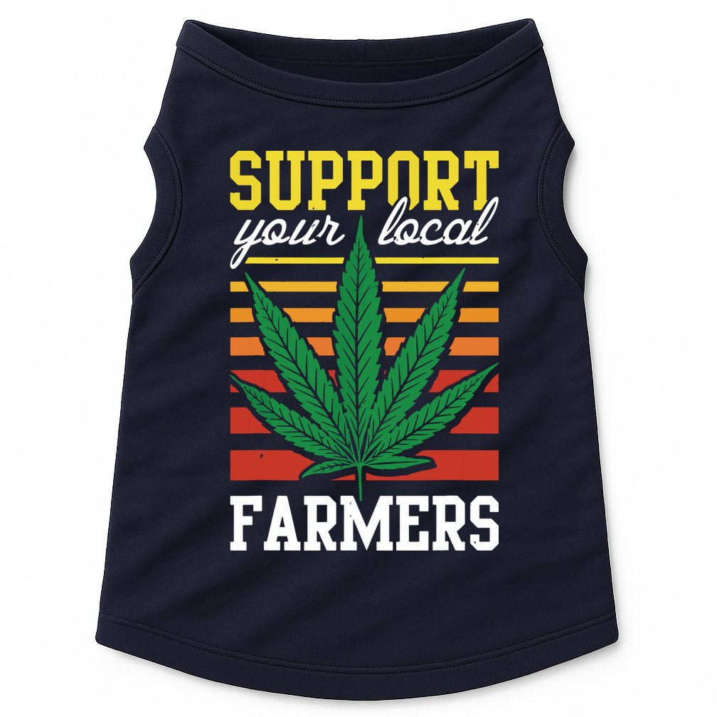 Support Your Local Farmers Cannabis Leaf Weed THC Marijuana Doggie Tank