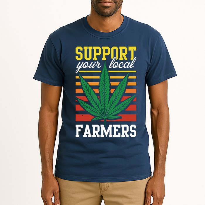Support Your Local Farmers Cannabis Leaf Weed THC Marijuana Tall T-Shirt