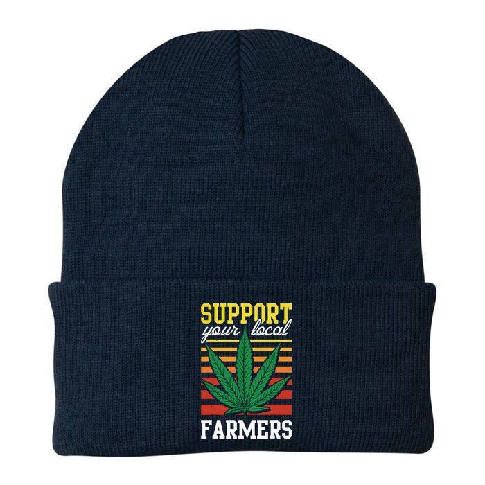 Support Your Local Farmers Cannabis Leaf Weed THC Marijuana Beanie