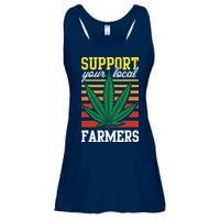 Support Your Local Farmers Cannabis Leaf Weed THC Marijuana Ladies Essential Flowy Tank