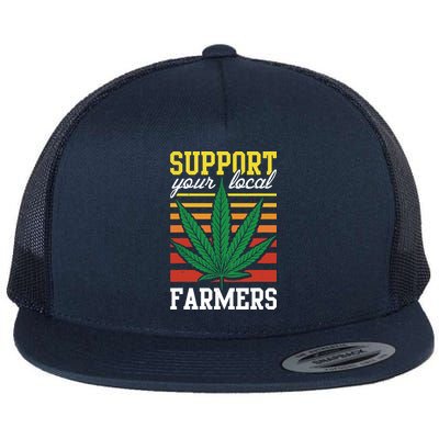 Support Your Local Farmers Cannabis Leaf Weed THC Marijuana Flatbill Hat