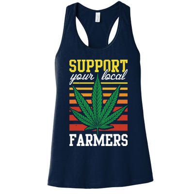 Support Your Local Farmers Cannabis Leaf Weed THC Marijuana Womens Tank Top