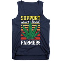 Support Your Local Farmers Cannabis Leaf Weed THC Marijuana Tank Top