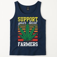 Support Your Local Farmers Cannabis Leaf Weed THC Marijuana Tank Top