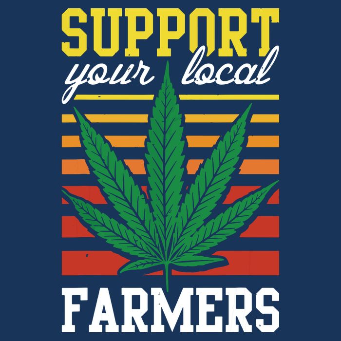 Support Your Local Farmers Cannabis Leaf Weed THC Marijuana Short Acrylic Beanie