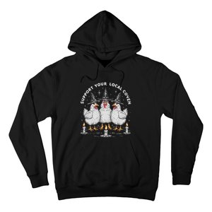 Support Your Local Coven Funny Farm Witch Chicken Halloween Hoodie