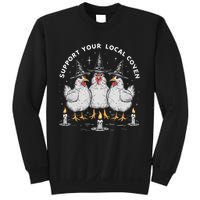 Support Your Local Coven Funny Farm Witch Chicken Halloween Sweatshirt