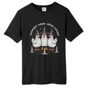 Support Your Local Coven Funny Farm Witch Chicken Halloween Tall Fusion ChromaSoft Performance T-Shirt