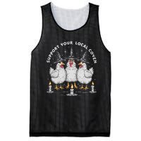 Support Your Local Coven Funny Farm Witch Chicken Halloween Mesh Reversible Basketball Jersey Tank