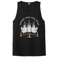 Support Your Local Coven Funny Farm Witch Chicken Halloween PosiCharge Competitor Tank