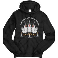 Support Your Local Coven Funny Farm Witch Chicken Halloween Tie Dye Hoodie