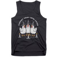 Support Your Local Coven Funny Farm Witch Chicken Halloween Tank Top