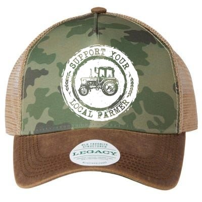 Support Your Local Farmer Letter Print Tractors Farming Gift Legacy Tie Dye Trucker Hat
