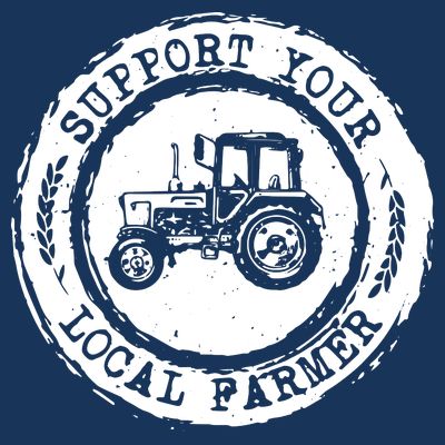 Support Your Local Farmer Letter Print Tractors Farming Gift T-Shirt
