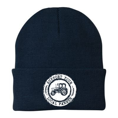 Support Your Local Farmer Letter Print Tractors Farming Gift Beanie
