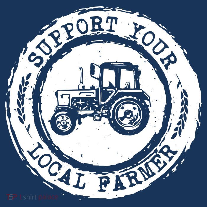 Support Your Local Farmer Letter Print Tractors Farming Gift Flatbill Hat
