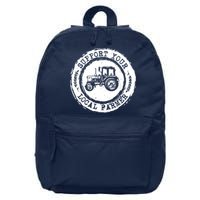 Support Your Local Farmer Letter Print Tractors Farming Gift 16 in Basic Backpack
