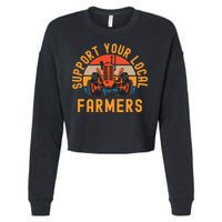 Support Your Local Farmers Farm And Ranch Life Tractor Cropped Pullover Crew