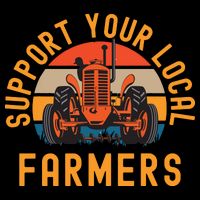 Support Your Local Farmers Farm And Ranch Life Tractor Cropped Pullover Crew