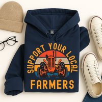 Support Your Local Farmers Farm And Ranch Life Tractor Hoodie