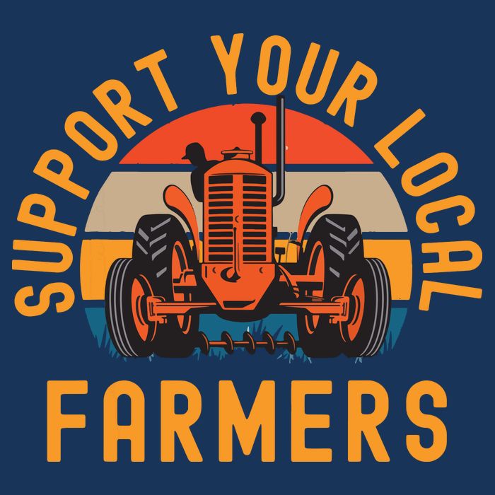 Support Your Local Farmers Farm And Ranch Life Tractor Button