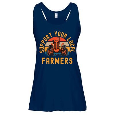Support Your Local Farmers Farm And Ranch Life Tractor Ladies Essential Flowy Tank