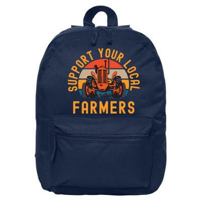Support Your Local Farmers Farm And Ranch Life Tractor 16 in Basic Backpack