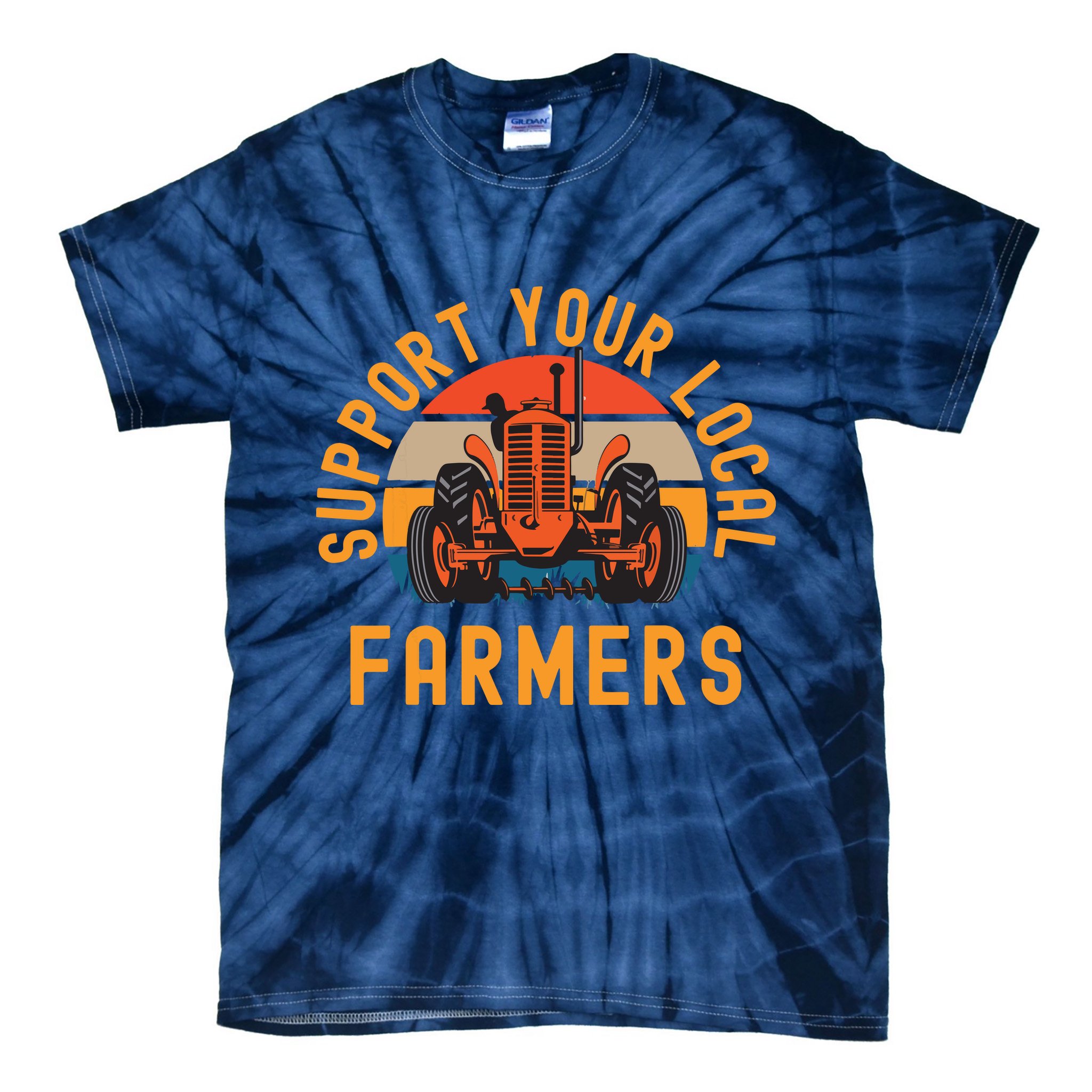 Support Your Local Farmers Farm And Ranch Life Tractor Tie-Dye T-Shirt