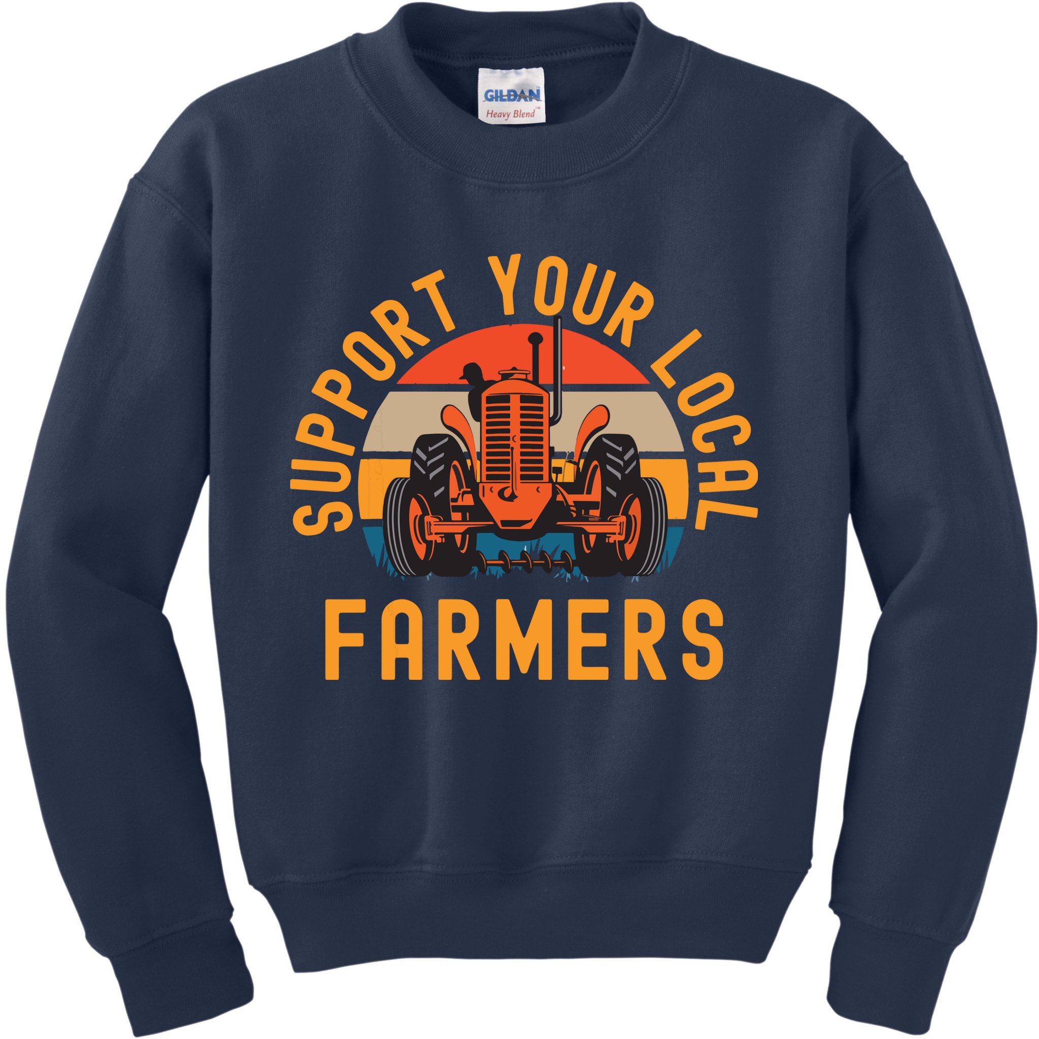 Support Your Local Farmers Farm And Ranch Life Tractor Kids Sweatshirt