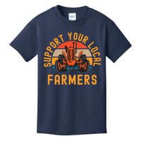 Support Your Local Farmers Farm And Ranch Life Tractor Kids T-Shirt