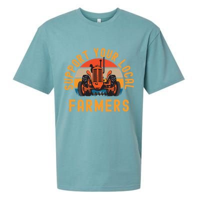 Support Your Local Farmers Farm And Ranch Life Tractor Sueded Cloud Jersey T-Shirt