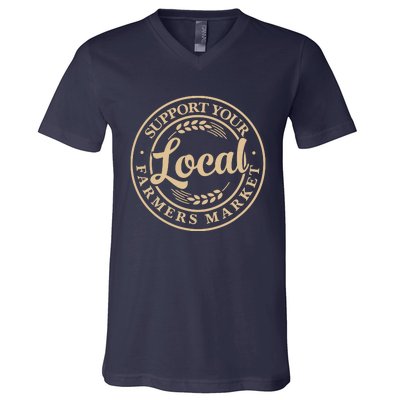 Support Your Local Farmers Market Design V-Neck T-Shirt