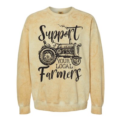 Support Your Local Farmers Go To Farmers Market Funny Colorblast Crewneck Sweatshirt