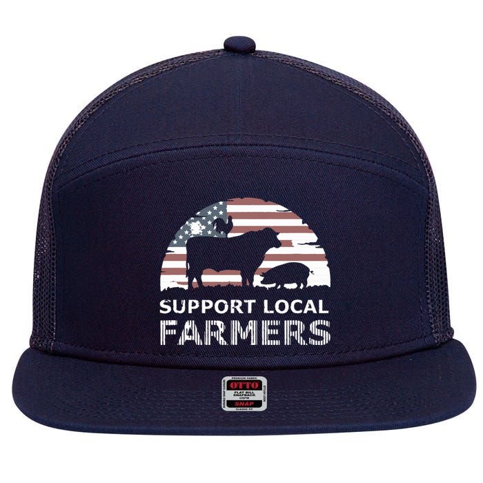 Support Your Local Farmers Pride Farm Country 7 Panel Mesh Trucker Snapback Hat