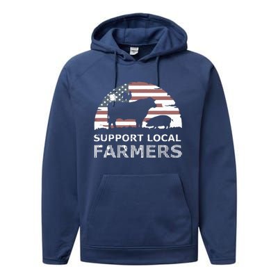 Support Your Local Farmers Pride Farm Country Performance Fleece Hoodie