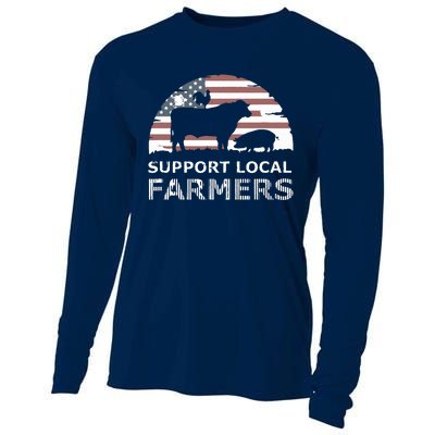 Support Your Local Farmers Pride Farm Country Cooling Performance Long Sleeve Crew