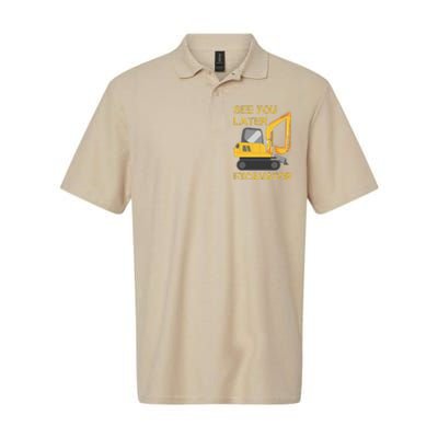 See You Later Excavator Softstyle Adult Sport Polo