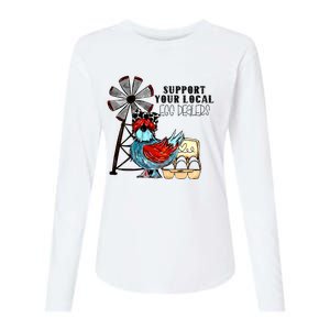 Support Your Local Egg Dealers Womens Cotton Relaxed Long Sleeve T-Shirt