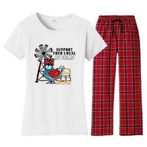 Support Your Local Egg Dealers Women's Flannel Pajama Set