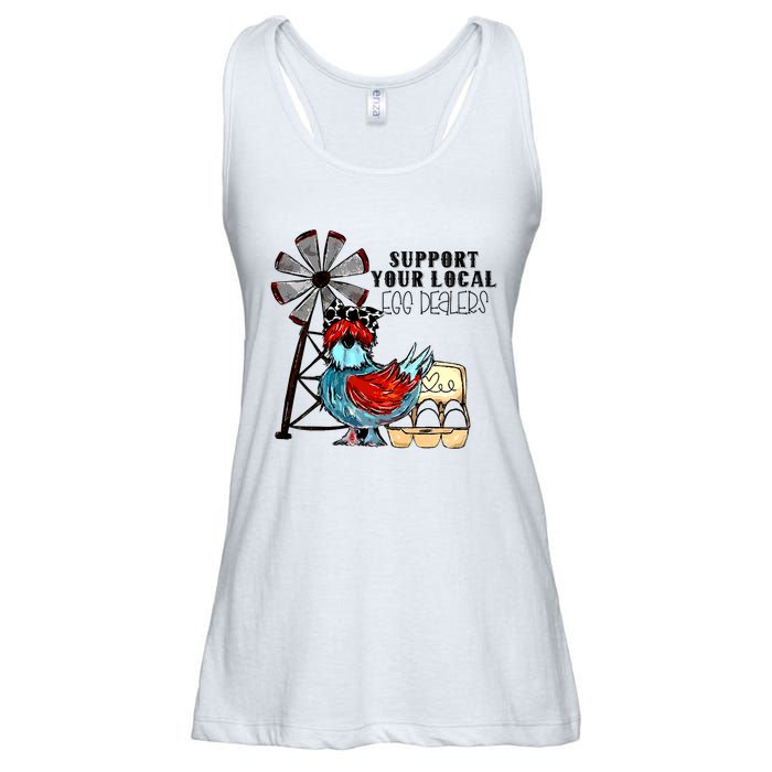 Support Your Local Egg Dealers Ladies Essential Flowy Tank